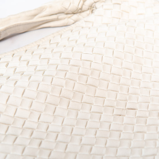 Bottega Veneta Off White Leather Shoulder Bag