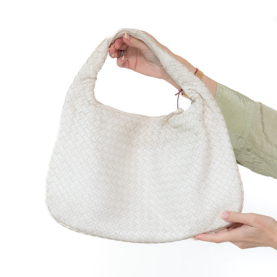 Bottega Veneta Off White Leather Shoulder Bag