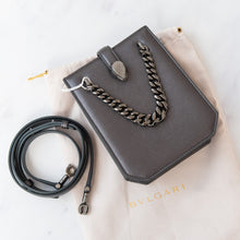  Bvlgari Serpenti Forever Grey Leather Crossbody Phone Bag