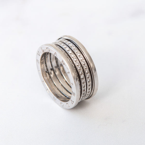 Bulgari  B Zero1 White Gold Three Band Diamond Ring