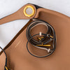 Burberry Large Camel And Black Leather Shoulder Bag 