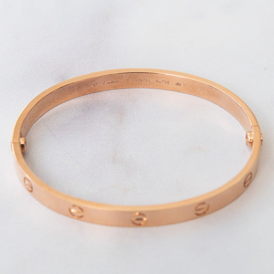 Cartier Rose Gold Love Bracelet Size 19 Classic Model