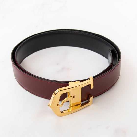 Cartier Vintage Burgundy Leather Belt