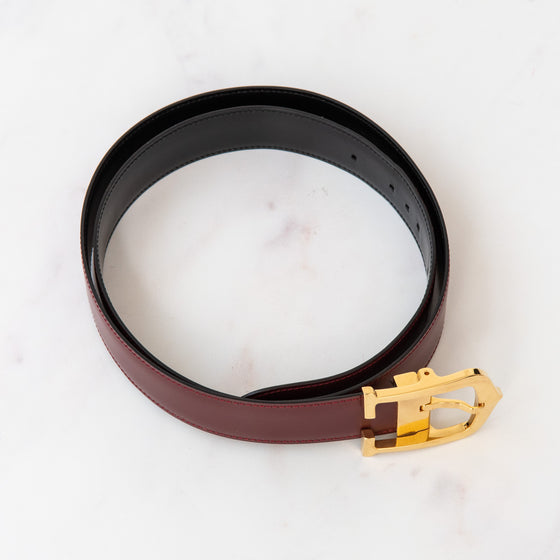 Cartier Vintage Burgundy Leather Belt