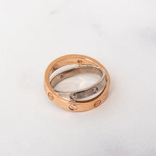  Cartier Rose And White  Gold  Half Diamonds Love Ring