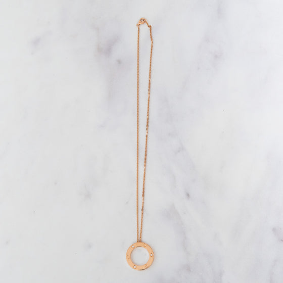 Cartier Rose Gold And Diamonds Love Pendant Necklace