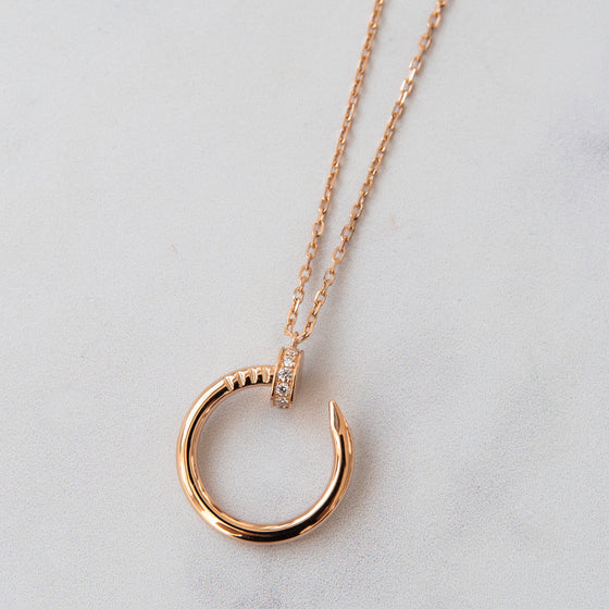 Cartier Juste Un Clou Diamond Pendant Necklace Rose Gold