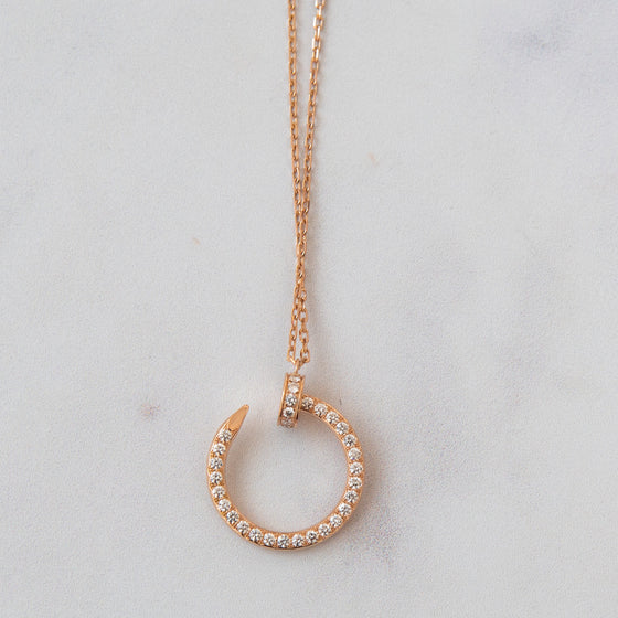 Cartier Juste Un Clou Diamond Pendant Necklace Rose Gold