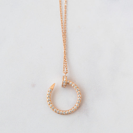 Cartier Juste Un Clou Diamond Pendant Necklace Rose Gold