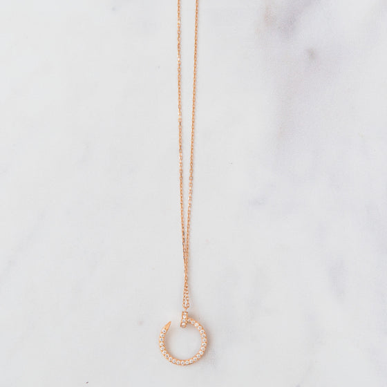 Cartier Juste Un Clou Diamond Pendant Necklace Rose Gold