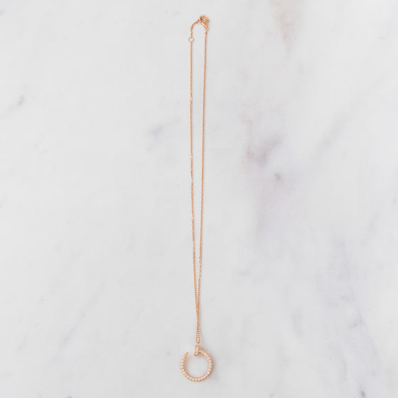 Cartier Juste Un Clou Diamond Pendant Necklace Rose Gold