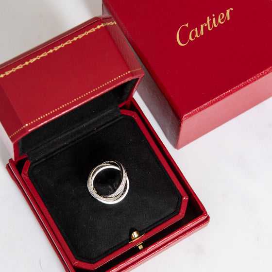 Cartier Trinity Ring 18K White Gold And Diamonds Size 51