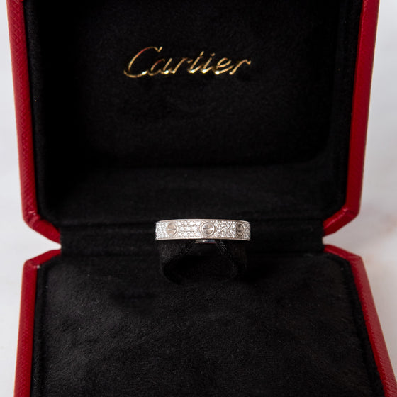 Cartier White Gold Diamond Pave Love Ring