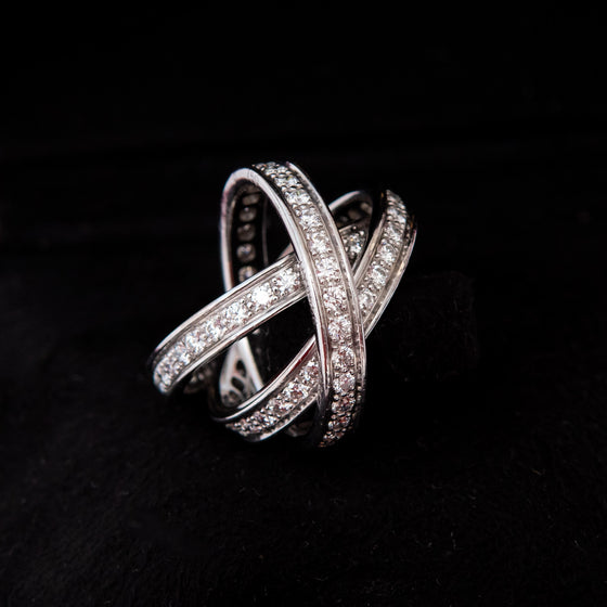 Cartier Trinity Ring 18K White Gold And Diamonds Size 51