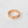 Cartier Rose Gold  Love Ring Classic Model Three Diamonds