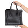 Celine Phantom Bag Black Mock Crocodile Embossed Leather Tote Bag