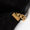 Celine Gourmette  Black Suede Shoulder Bag