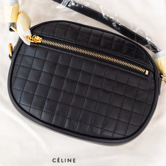 Celine C Charm Black Leather Crossbody Bag