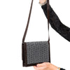 Celine C Macadam Triomphe Leather And Wool Shoulder Bag