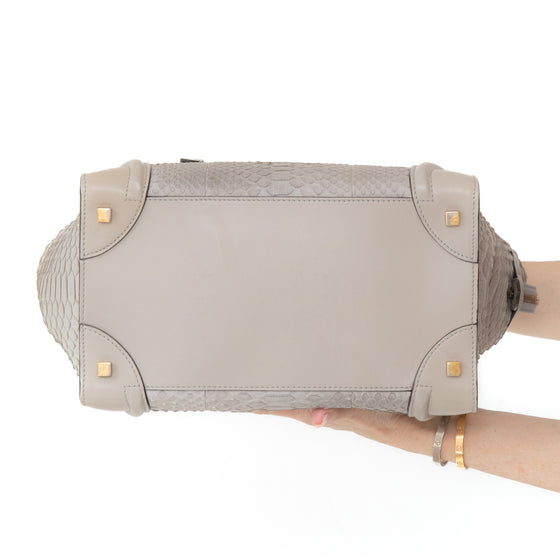 Céline Grey Python and Leather Mini Luggage Tote Bag