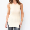 Celine Cream Ribbed Knit SleevelessTop