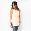 Celine Cream Ribbed Knit SleevelessTop