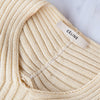 Celine Cream Ribbed Knit SleevelessTop