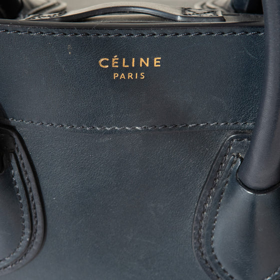 Céline Navy Blue Mini Luggage Smooth Calfskin Handbag