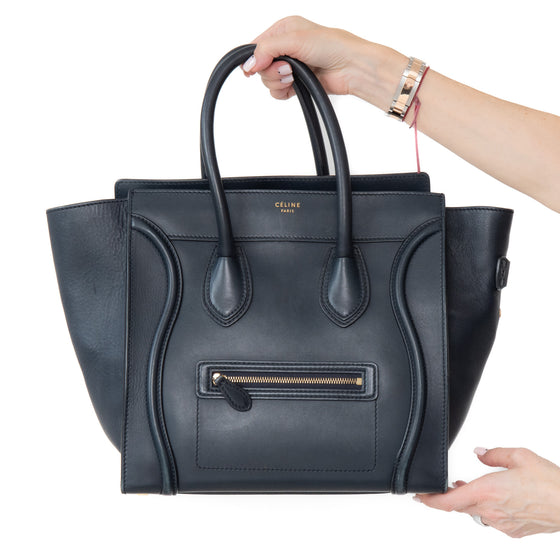 Céline Navy Blue Mini Luggage Smooth Calfskin Handbag