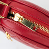 **UNUSED** Red Quilted Calfskin Leather C Charm Small Camera Bag