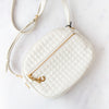 **UNUSED** White Quilted Calfskin Leather C Charm  Camera Bag