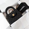 Chanel Small Kelly Shopping Bag in Black Calfskin Leather with Brushed Gold Hardware