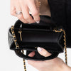 Chanel Small Kelly Shopping Bag in Black Calfskin Leather with Brushed Gold Hardware