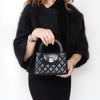 Chanel Small Kelly Shopping Bag in Black Calfskin Leather with Brushed Gold Hardware