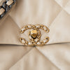 Chanel 19 Medium Large Beige Lambskin Leather Flap Bag