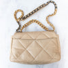 Chanel 19 Medium Large Beige Lambskin Leather Flap Bag
