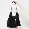 Chanel 25 Medium Black Suede Hobo Bag 2025