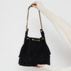 Chanel 25 Medium Black Suede Hobo Bag 2025