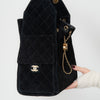 Chanel 25 Medium Black Suede Hobo Bag 2025