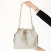 Chanel 25 Medium Grey Caviar Leather Hobo Bag
