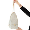 Chanel 25 Medium Grey Caviar Leather Hobo Bag