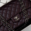 Chanel Aubergine Classic Quilted Medium Double Flap  Bag Lambskin Leather Gunmetal Tone Hardware