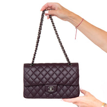  Chanel Aubergine Classic Quilted Medium Double Flap  Bag Lambskin Leather Gunmetal Tone Hardware