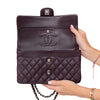 Chanel Aubergine Classic Quilted Medium Double Flap  Bag Lambskin Leather Gunmetal Tone Hardware