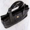 Chanel Black Vintage Crocodile Top Handle CC Tote Bag