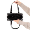Chanel Black Vintage Crocodile Top Handle CC Tote Bag