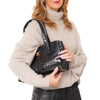 Chanel Black Vintage Crocodile Top Handle CC Tote Bag