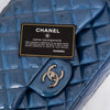 Chanel Blue Patent Leather Jumbo Double Flap Classic Bag