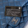 Chanel Blue Patent Leather Jumbo Double Flap Classic Bag