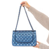 Chanel Blue Patent Leather Jumbo Double Flap Classic Bag